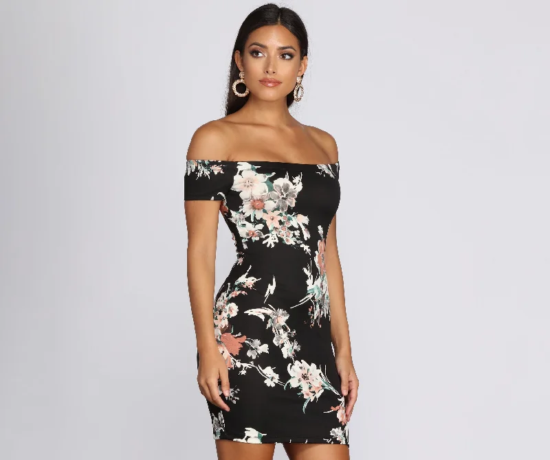 Deep Dive Floral Scuba Dress