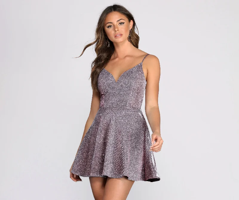 Layla Metallic Skater Dress