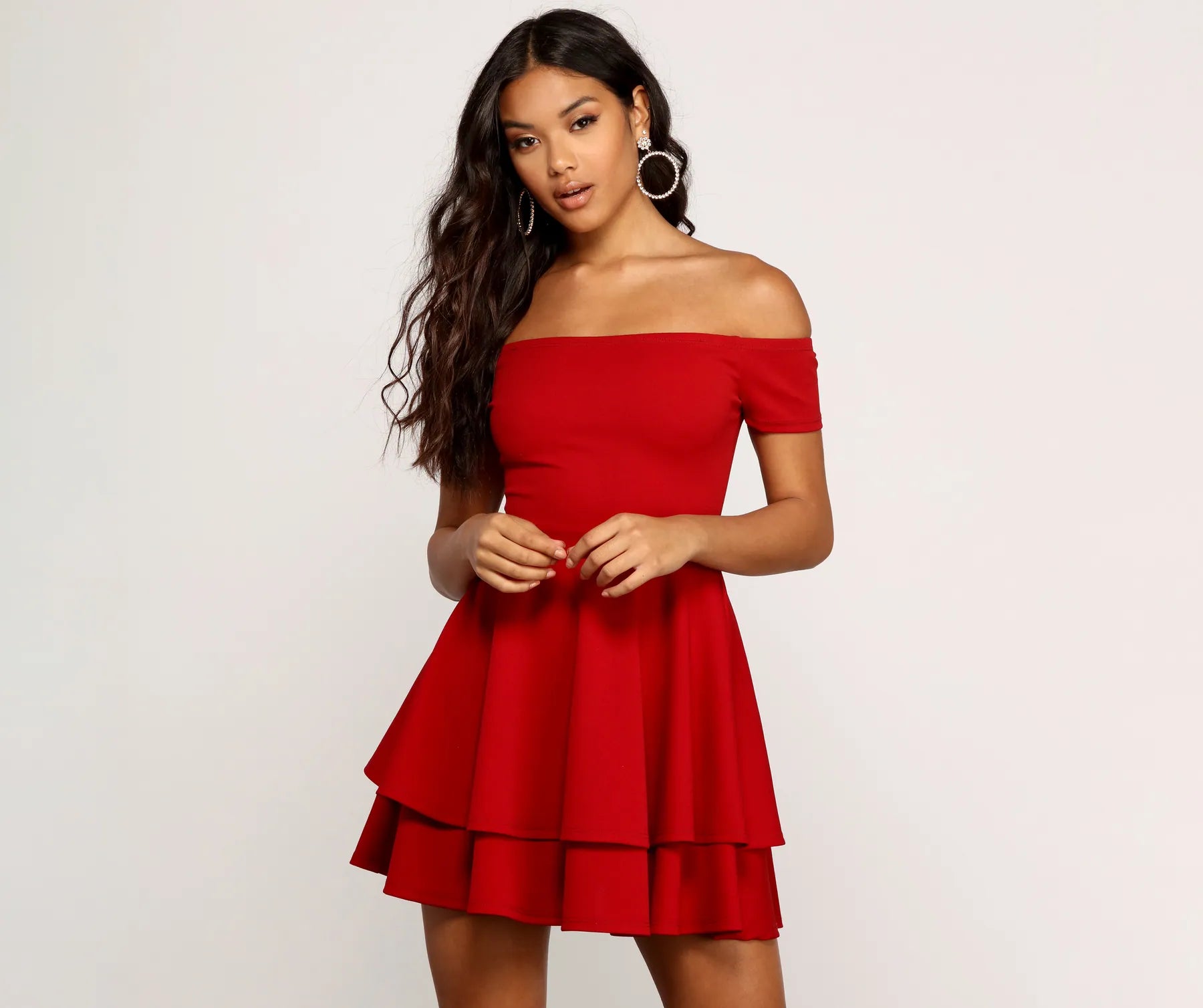 Main Flame Off Shoulder Dress