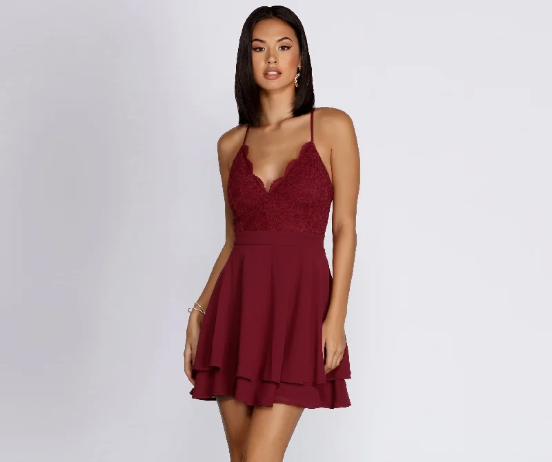 Never Too Much Chiffon Skater Dress