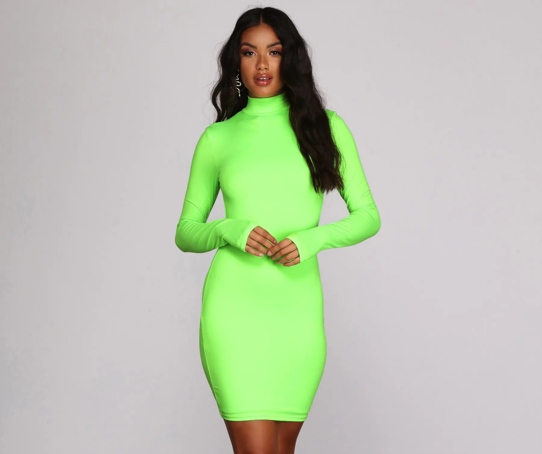 Walk The Mock Neck Mini Dress