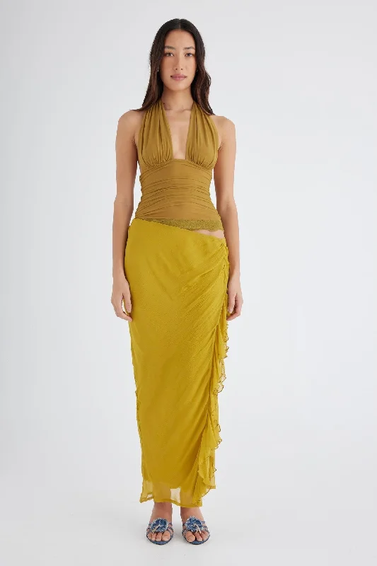 Benni Penelope Halter Maxi Dress - Wasabi