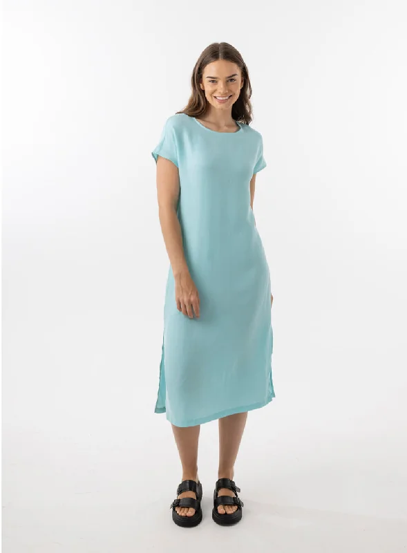 Elizabeth Cupro Midi Dress-AQUA