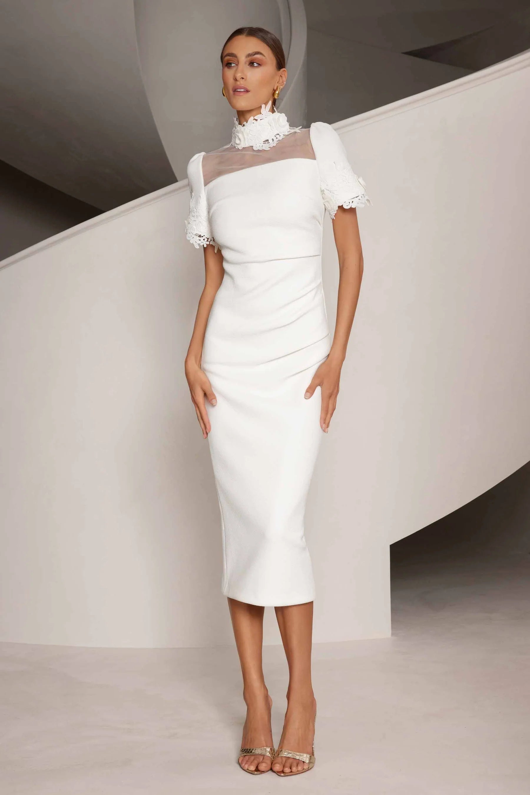 Elle Zeitoune Anne Midi Dress - White