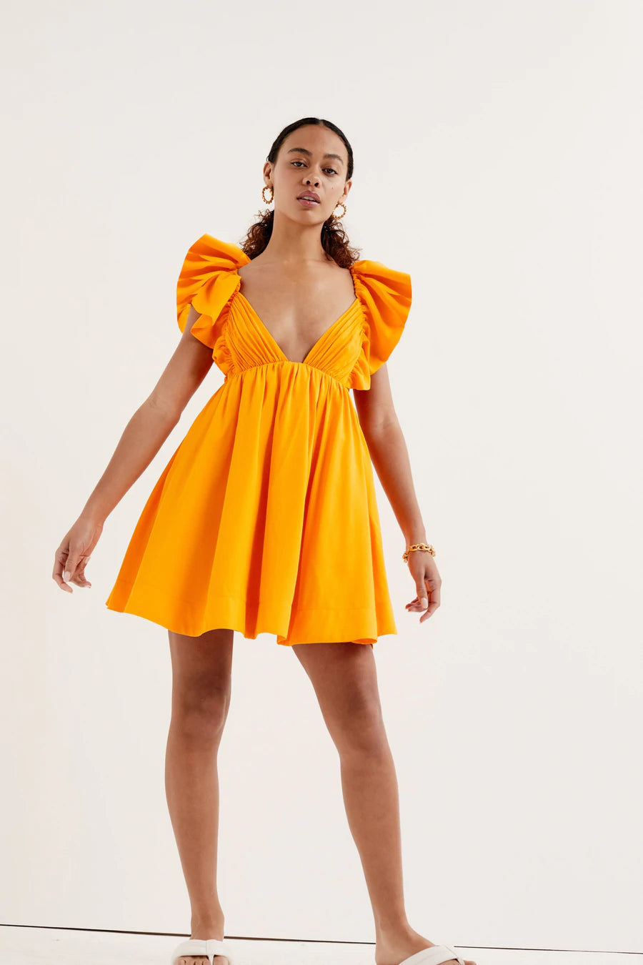 For Love & Lemons Clementine Mini Dress - Orange