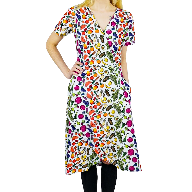 Fruits & Veggies Faux Wrap Dress [FINAL SALE]