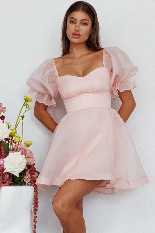 I've Got Sunshine Puff Sleeve Mini Dress Blush