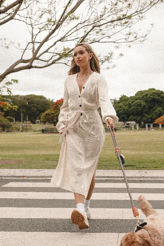 Jasper Long Sleeve Midi Dress - Cream