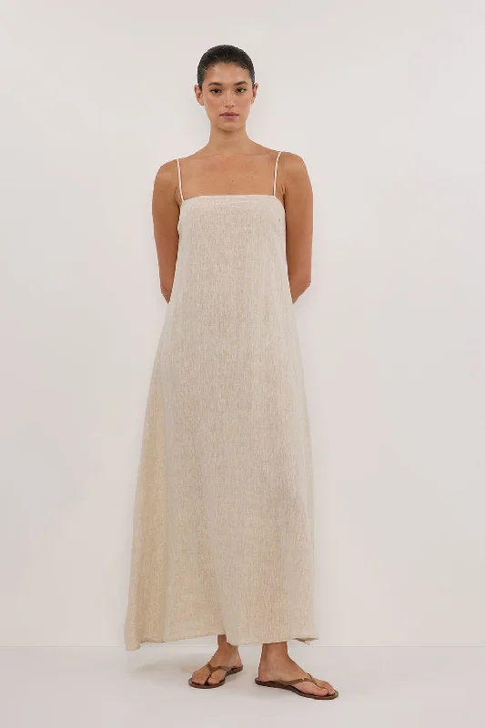 JEM NATURAL LINEN MAXI DRESS