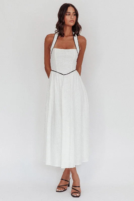 Rune Backless Maxi Dress White