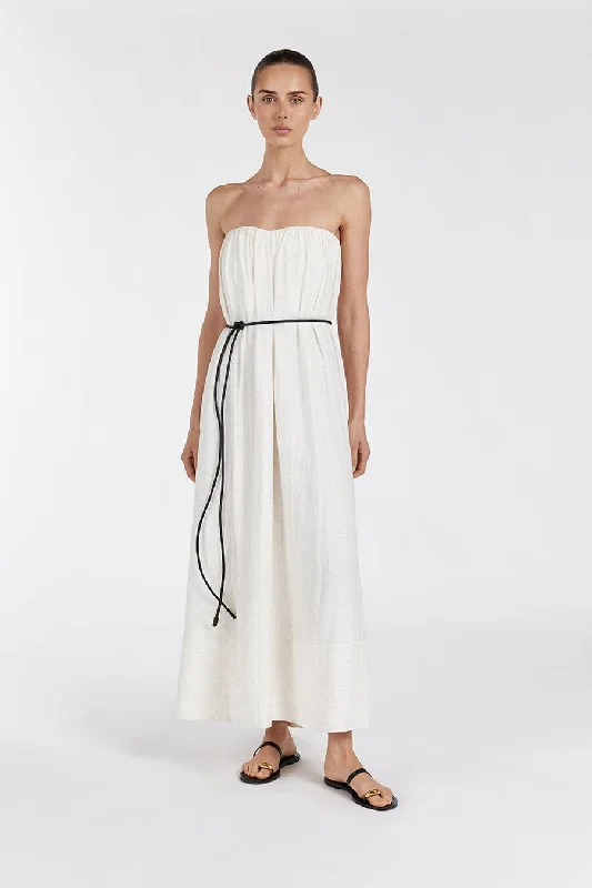 SHANIYA CREAM MARLE MIDI DRESS