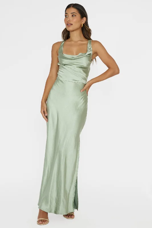 Sitara Tied Back Maxi Dress Sage