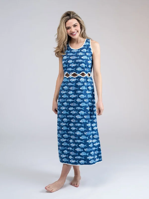 The Bella Dress | Navy Plenty of Fish