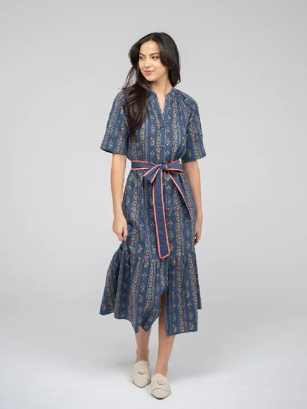 The Jane Dress | Navy Jaipur Stripe