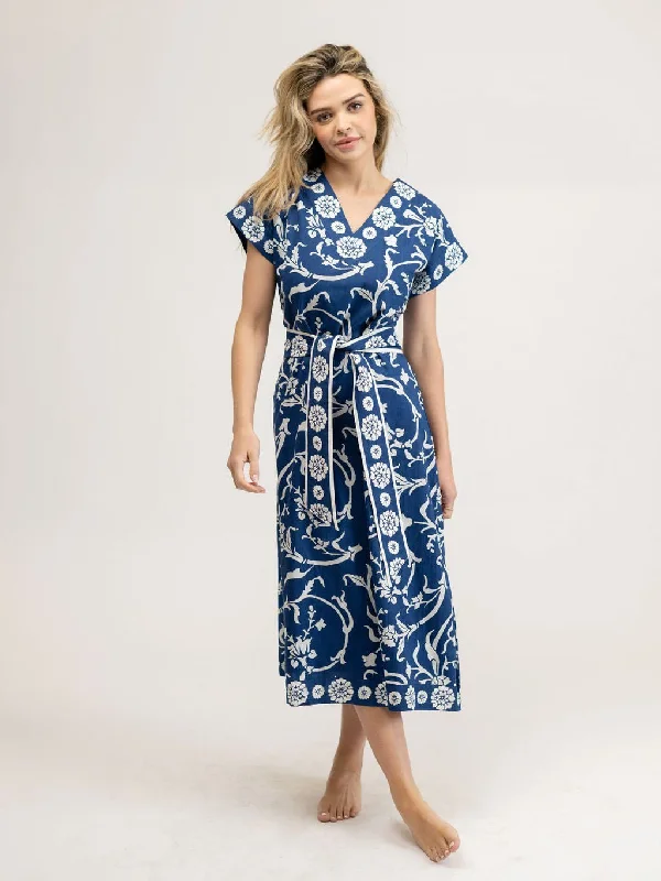 The Kelly Dress | Blue Jodhpur Swirl