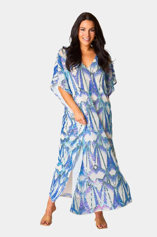 Atlas Sequin Caftan Maxi Dress - Queen of The Sea