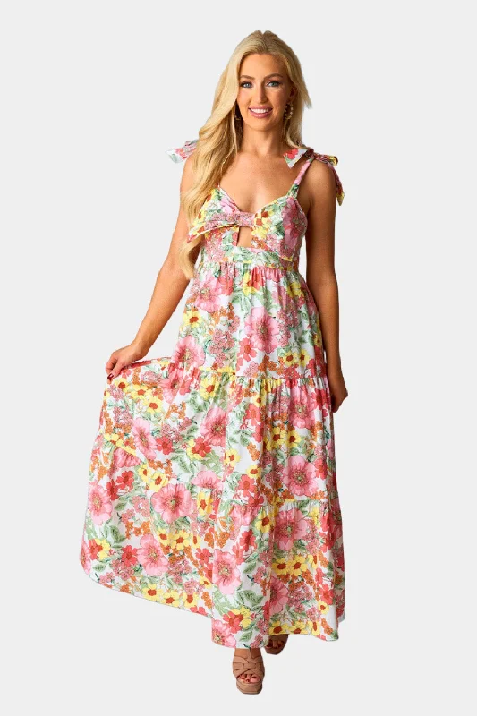 Hamptons Tie-Shoulder Maxi Dress - Whimsy