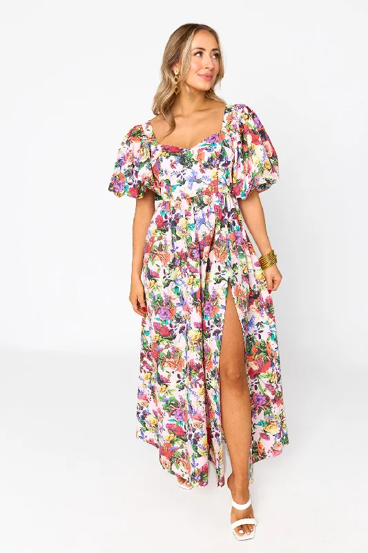 Jacqueline Sweetheart Neckline Midi Dress - Wild Indigo