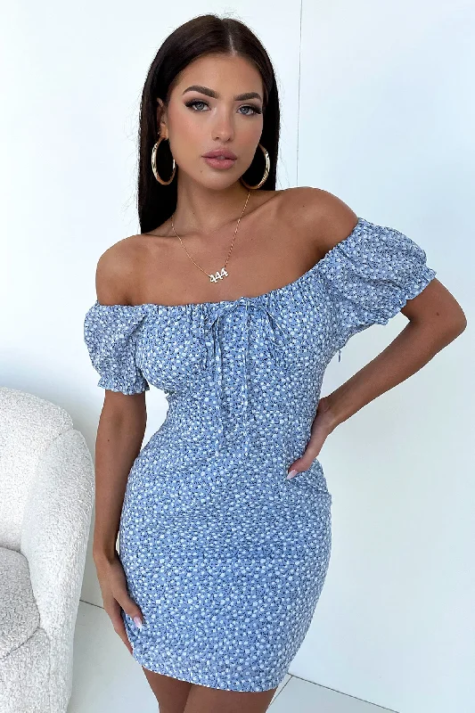 Alma Dress - Blue Floral