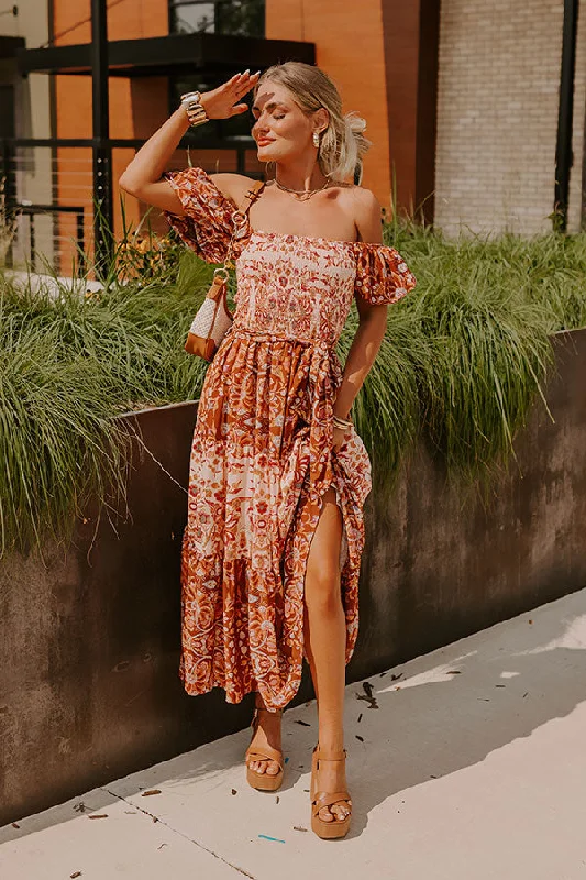 Chasing Sunsets Smocked Floral Midi