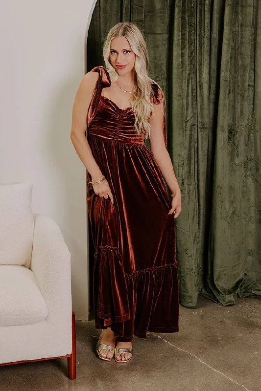 Cranberry Martini Velvet Midi in Chocolate