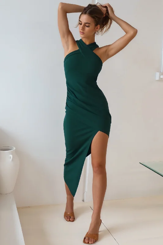 Eva Midi Bodycon - Emerald Green