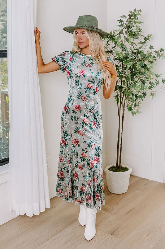 Feeling Luxurious Floral Velvet Midi