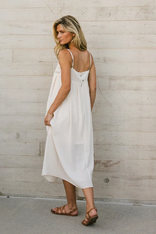 Genevieve Empire Midi Dress in Ivory - FINAL SALE