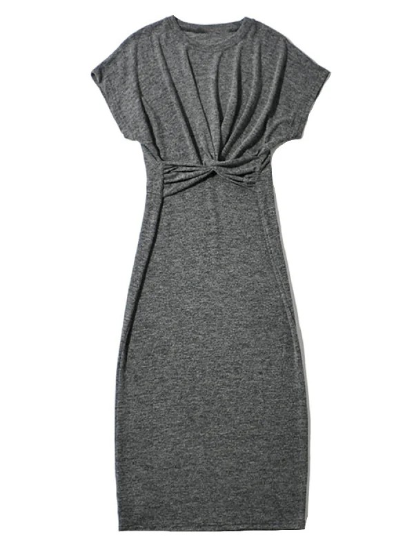 'Lucia' Comfy Twisted Midi Dress (4 Colors)