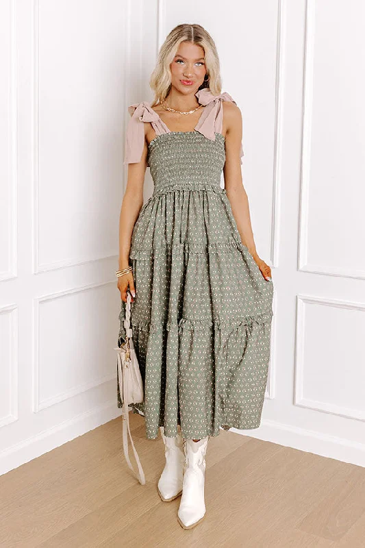 Meet Me Under The Willow Tree Smocked Midi