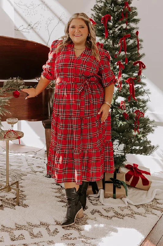 Merry Mood Plaid Midi Curves