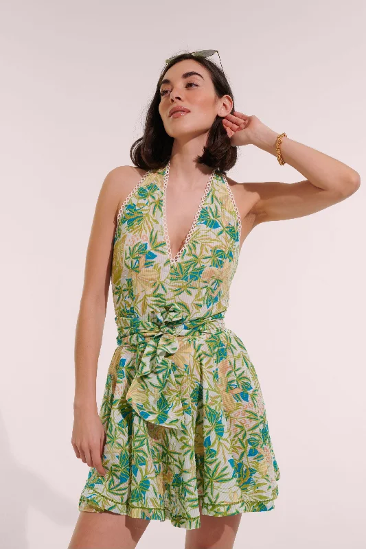 Mini Dress Beth - Green Orchid