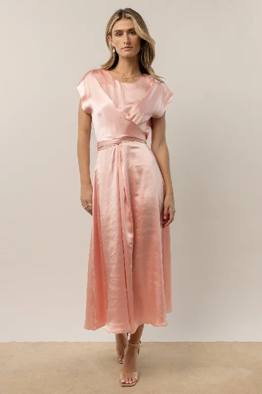 Rosalind Midi Dress in Pink