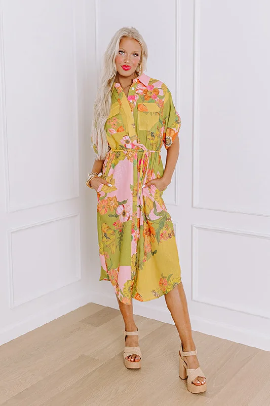 Sunny Day Stroll Floral Midi