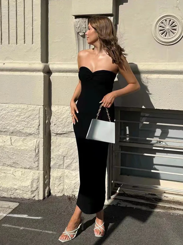 TastyHottie - Ace Stunner Bodycon Slit Long Tube Dress