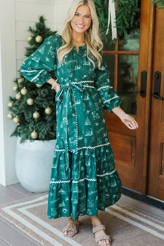 All Good Things Emerald Toile Midi Dress