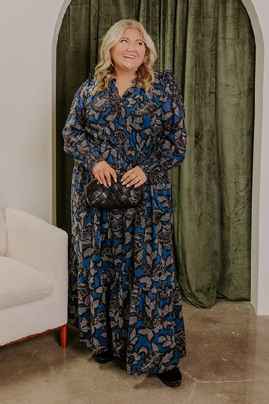 Lost in A Novel Floral Maxi Dress Curves