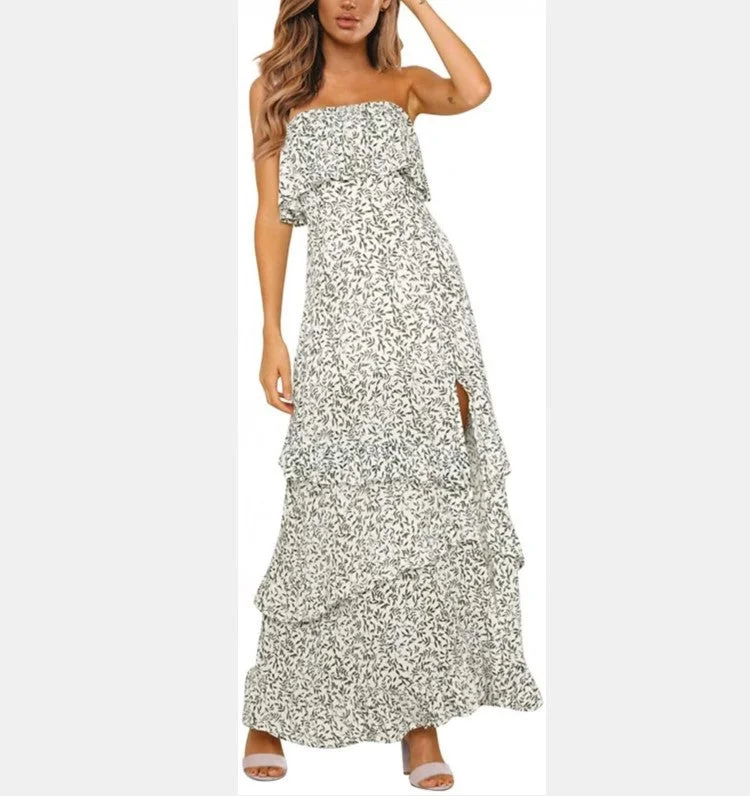 Naiza Strapless Floral Maxi Dress - Sand