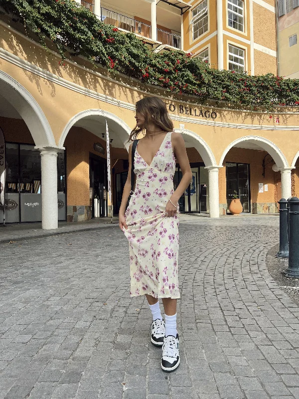 Nellie Midi Dress Yellow Floral Petite