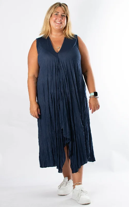 Tina Sleeveless Dress | Navy