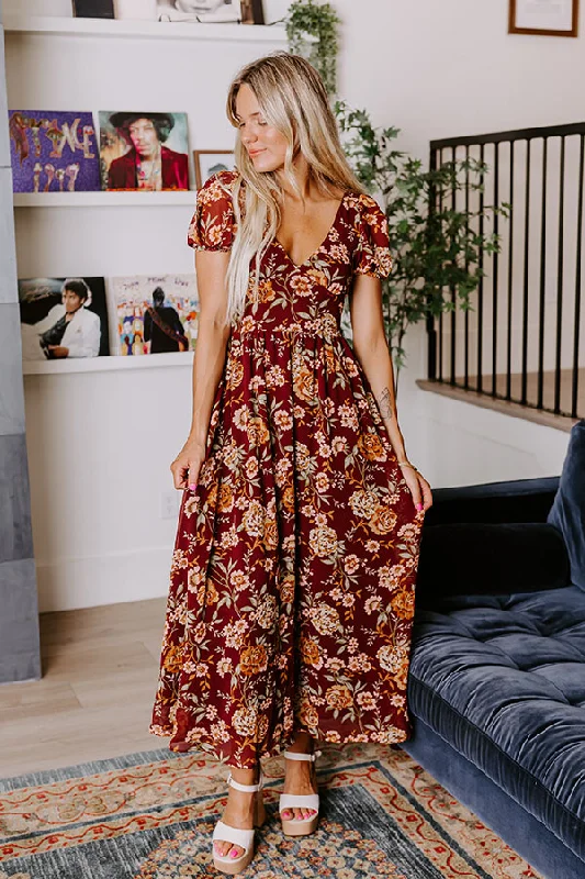 Wine For Two Floral Maxi Dress